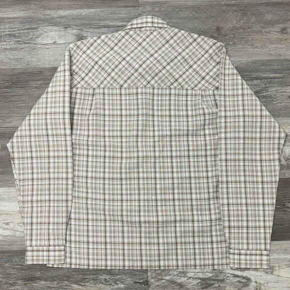 Blackhawk Brown Tan Mens Medium Button Up Long Sleeve Tartan Techwear Shirt - Picture 3 of 9